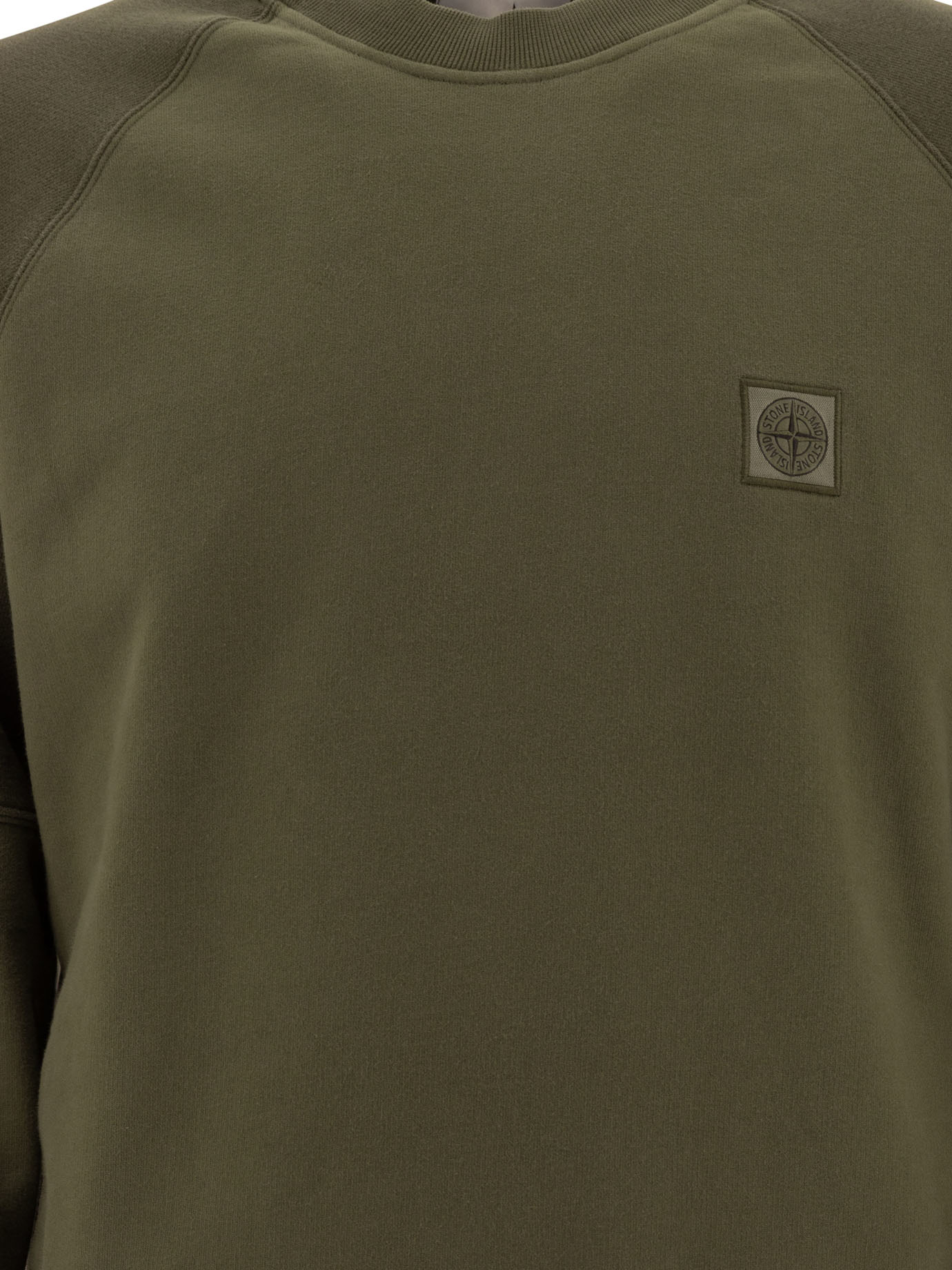 STONE ISLAND Green Compass sweatshirt with patch